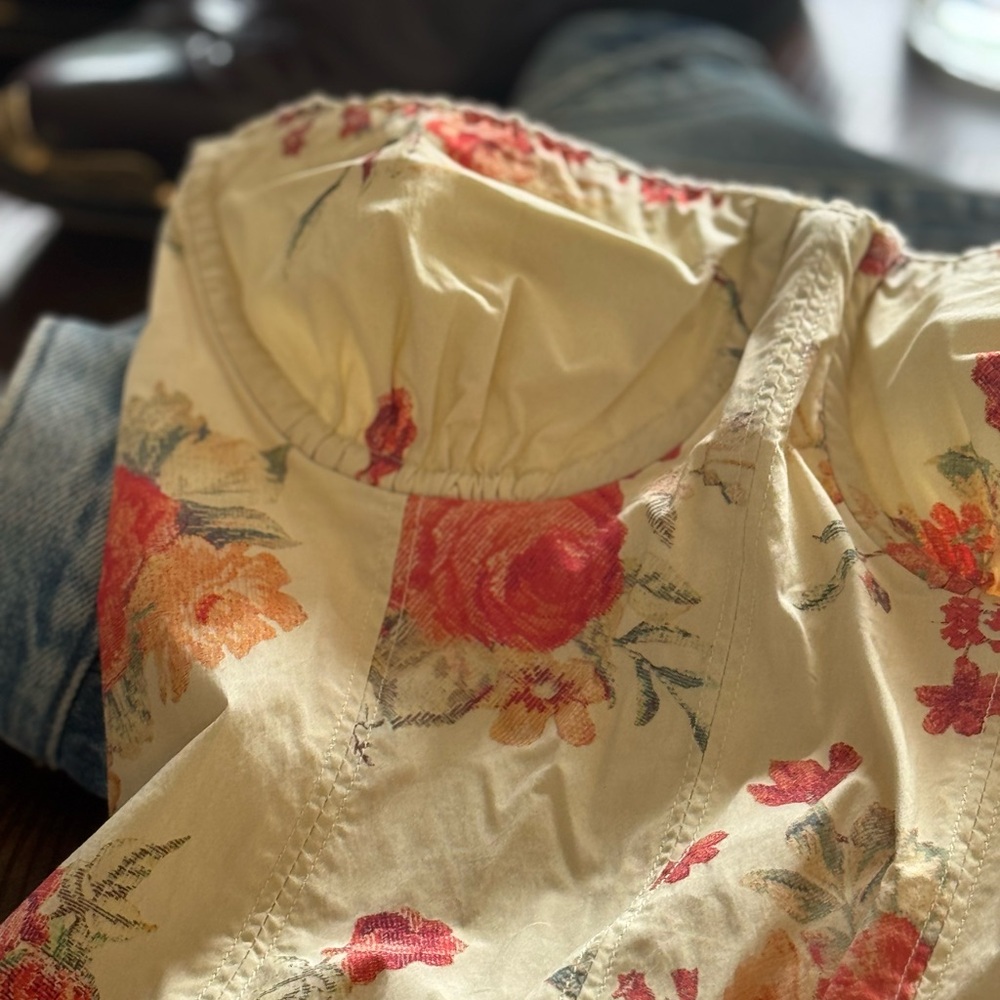 Danielle Bernstein Corset Floral Sleeveless Top